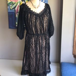 NWOT black lined Lace dress